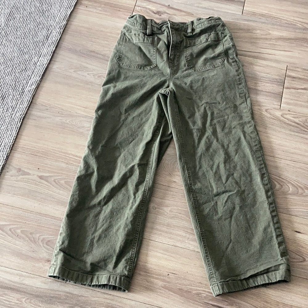 J Crew Wide Leg Washed Cropped Pants 25P